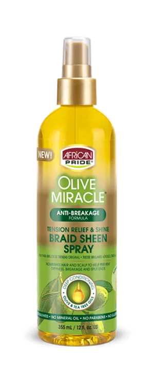African Pride Olive Miracle Braid Sheen Spray 12oz