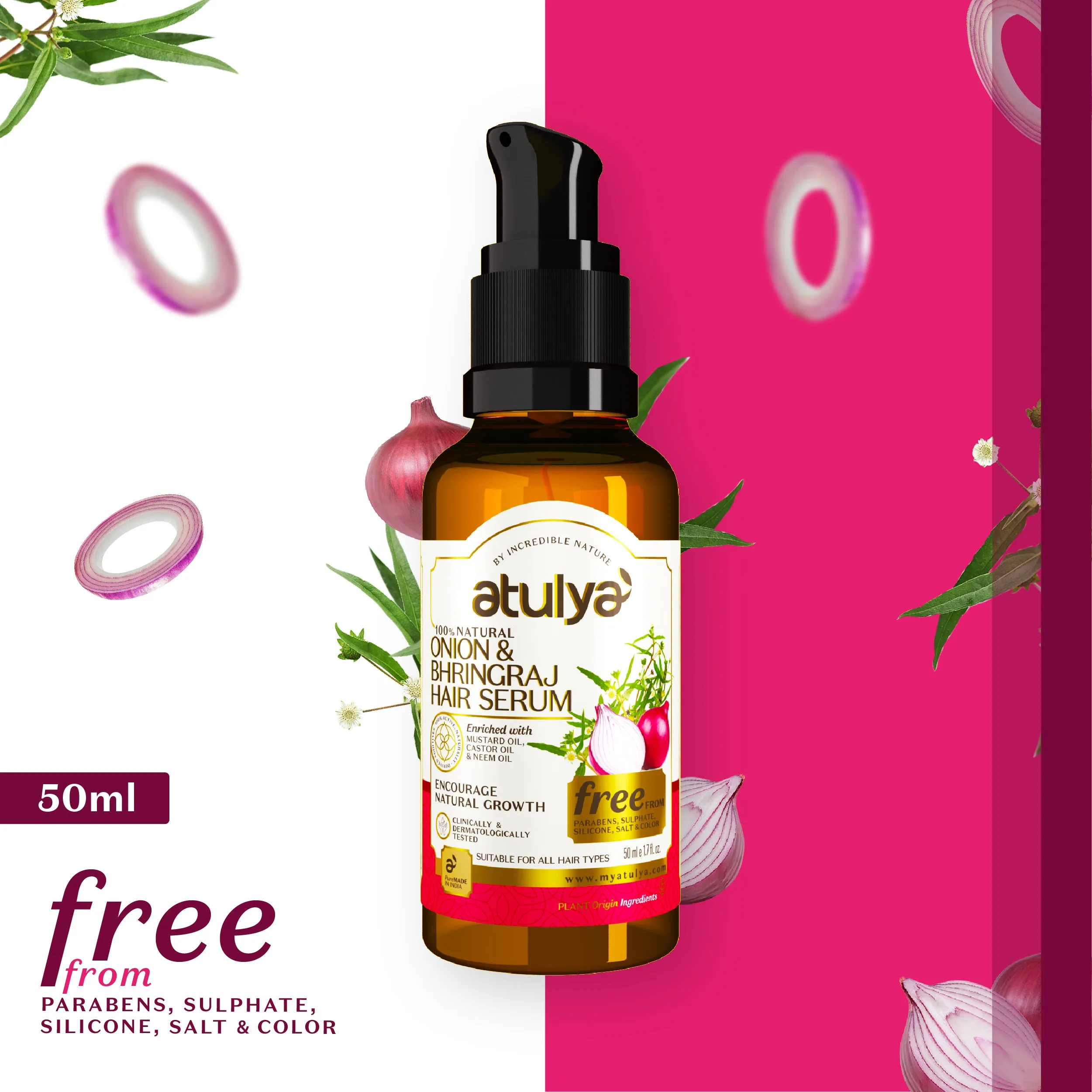 atulya Onion & Bhringraj Hair Serum - 50ml (Buy 3 Products & Get Rs.300 Off)