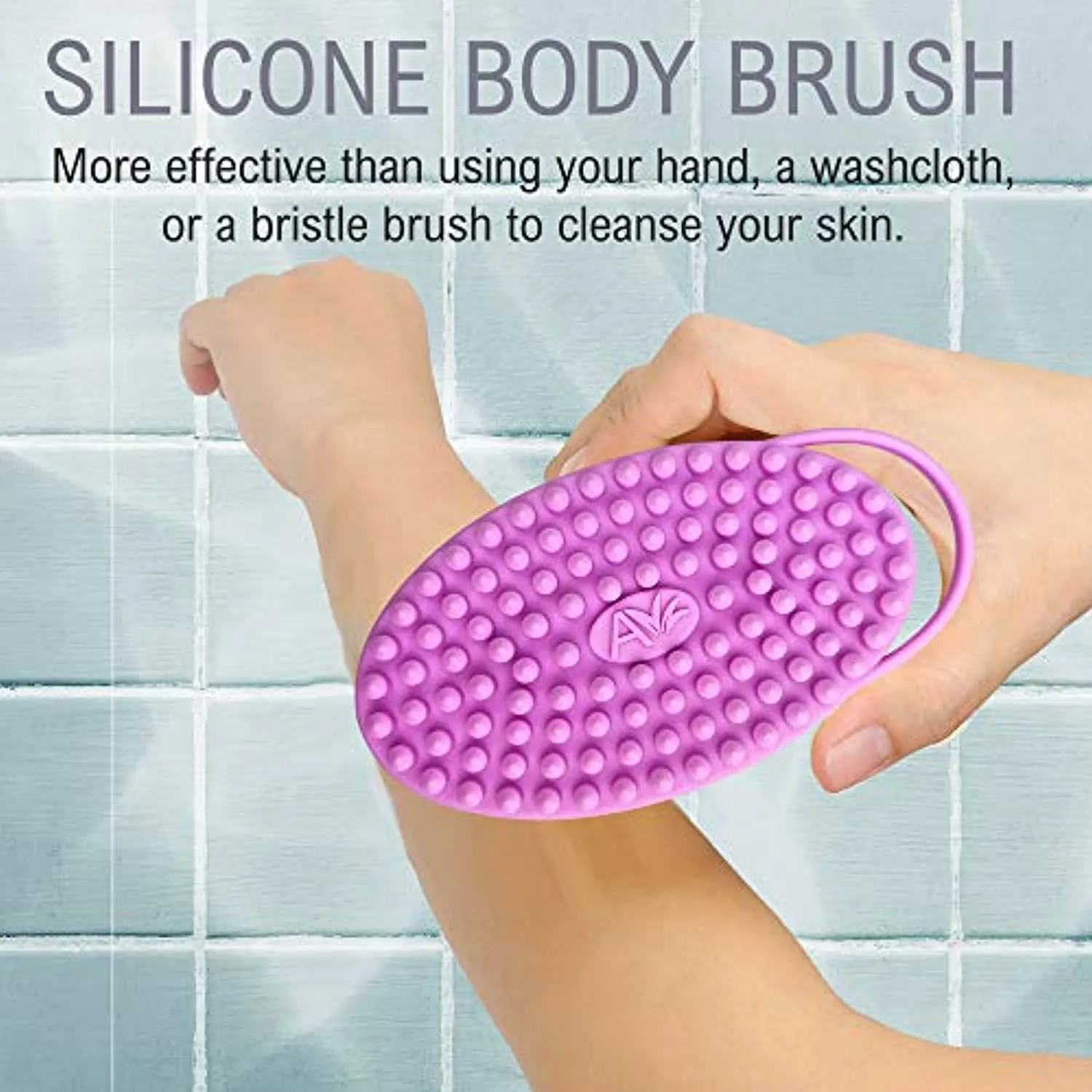 Avilana Exfoliating Silicone Body Scrubber Easy to Clean, Lathers Well, Long Lasting, And More Hygienic Than Traditional Loofah (Marbled)