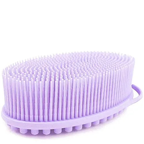 Avilana Exfoliating Silicone Body Scrubber Easy to Clean, Lathers Well, Long Lasting, And More Hygienic Than Traditional Loofah (Marbled)
