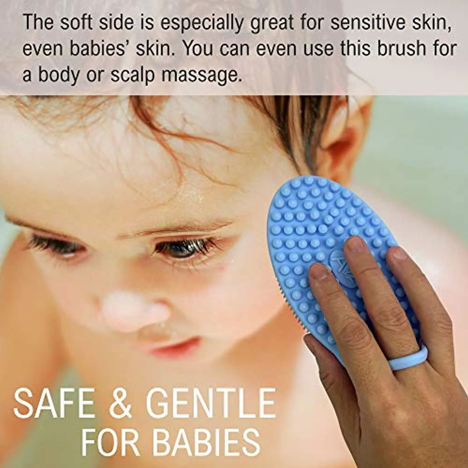 Avilana Exfoliating Silicone Body Scrubber Easy to Clean, Lathers Well, Long Lasting, And More Hygienic Than Traditional Loofah (Marbled)