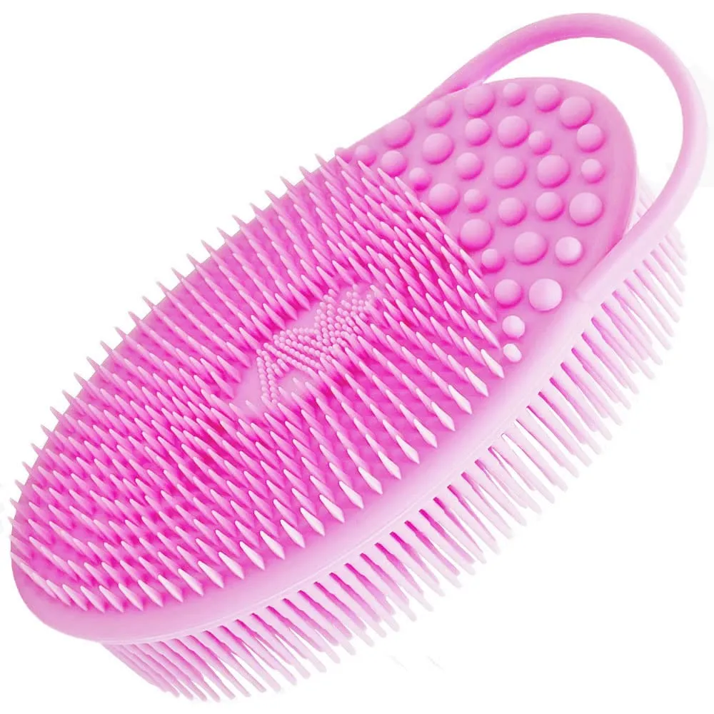 Avilana Exfoliating Silicone Body Scrubber Easy to Clean, Lathers Well, Long Lasting, And More Hygienic Than Traditional Loofah (Marbled)