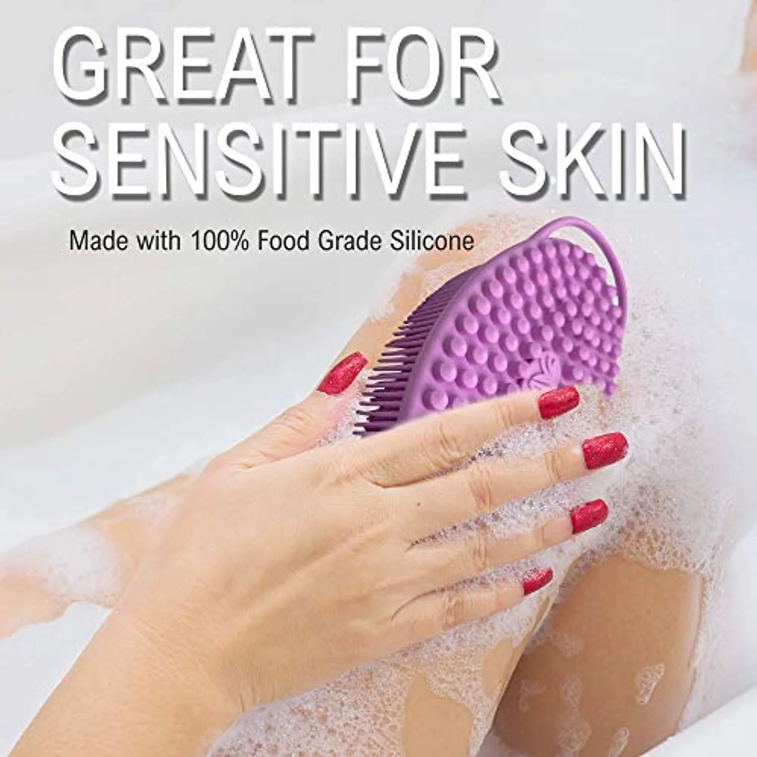 Avilana Exfoliating Silicone Body Scrubber Easy to Clean, Lathers Well, Long Lasting, And More Hygienic Than Traditional Loofah (Marbled)