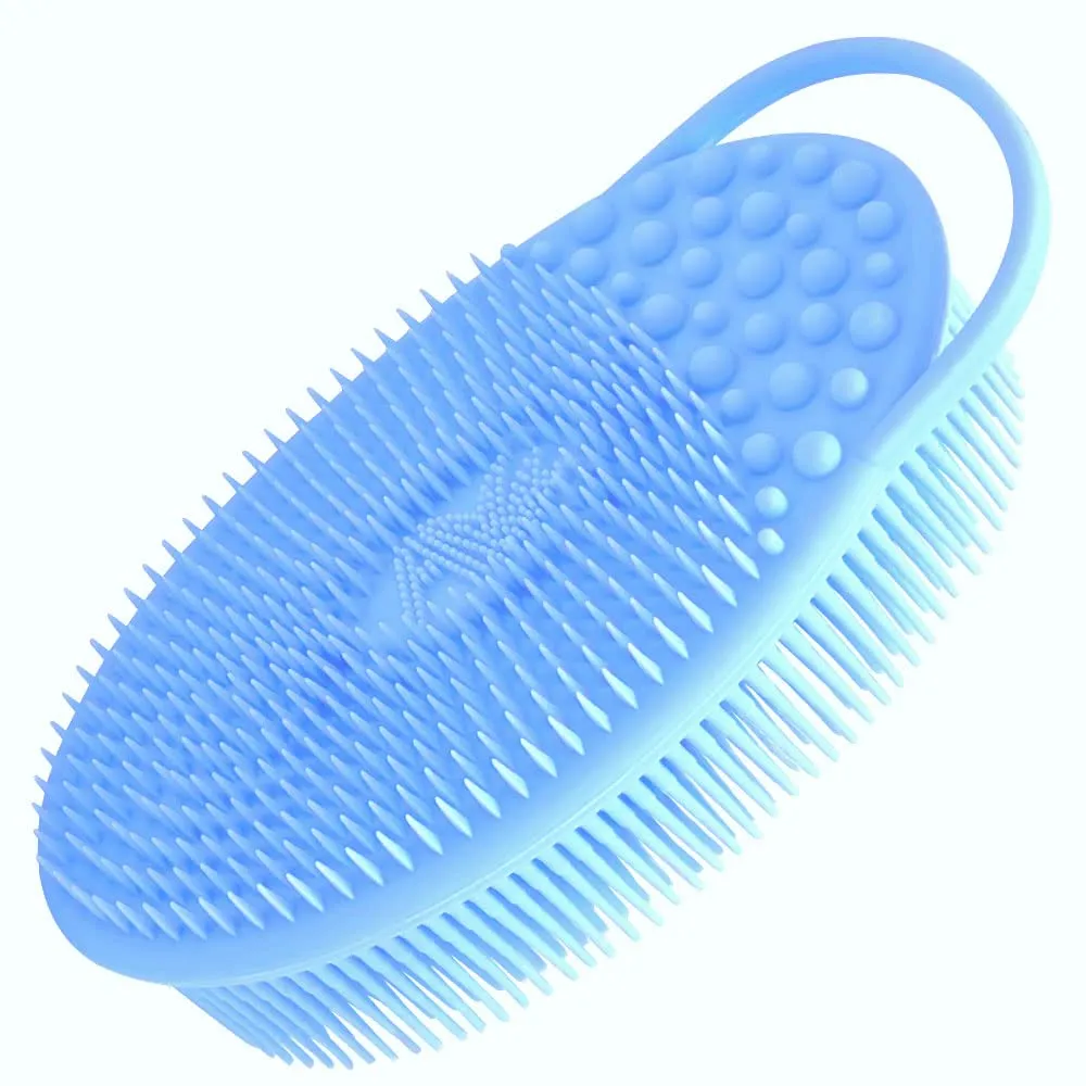Avilana Exfoliating Silicone Body Scrubber Easy to Clean, Lathers Well, Long Lasting, And More Hygienic Than Traditional Loofah (Marbled)