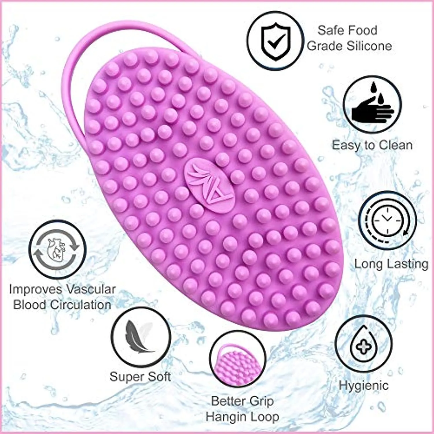 Avilana Exfoliating Silicone Body Scrubber Easy to Clean, Lathers Well, Long Lasting, And More Hygienic Than Traditional Loofah (Marbled)
