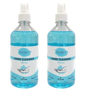 Beautisoul Lemon Hand Cleanser (Sanitizer) Liquid Spray | Contains 72% Alcohol | Non - Sticky and Moisturizing Sanitizer Combo Pack (Pack of 2) (500ml   500ml)