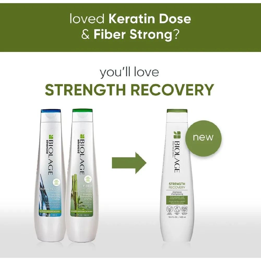 BIOLAGE STRENGTH RECOVERY SHAMPOO FOR DAMAGED HAIR 400ML