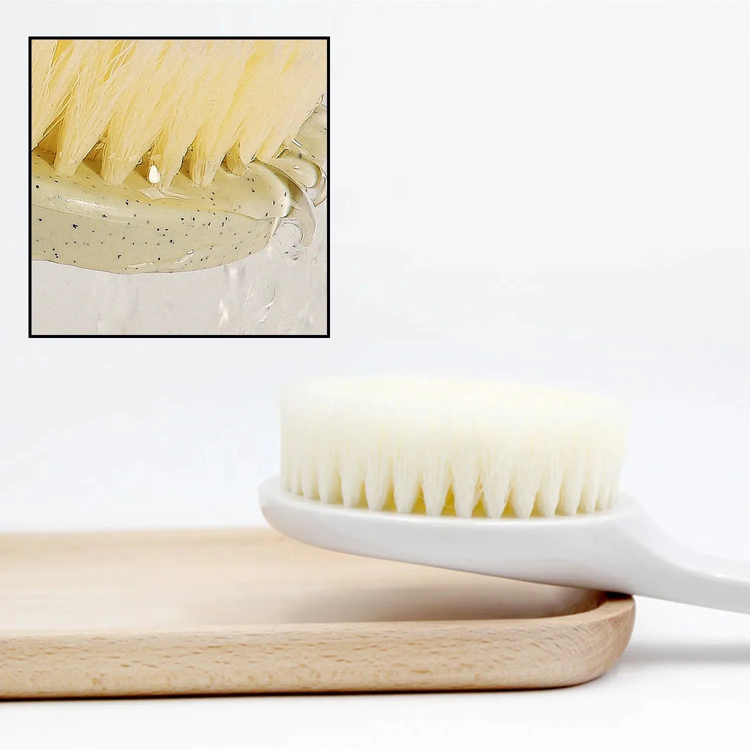Body Brush Long Handle Dry Brush Soft Bristle Bath Brush Back Scrub Exfoliating Massage.