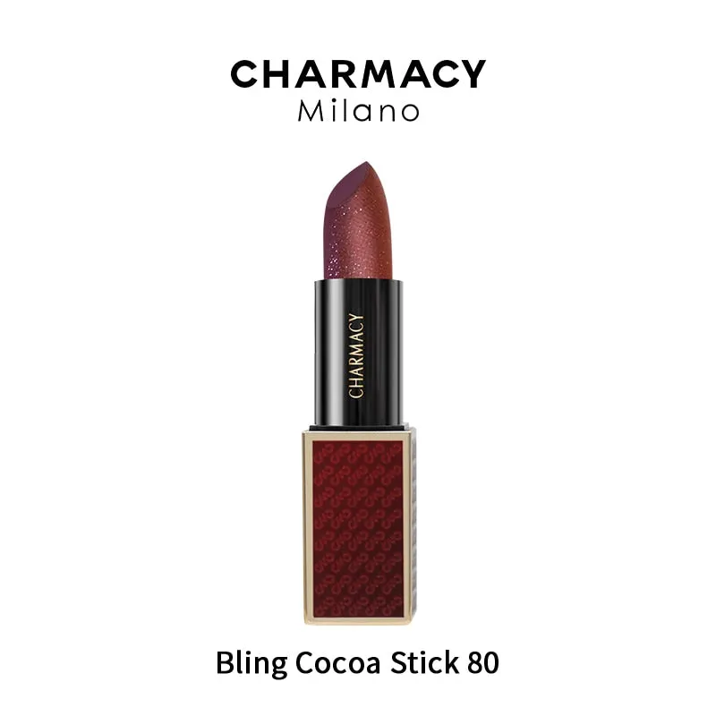CHARMACY Shiny Metallic Lipstick Glitter Matte Lipstick Velvet Lipstick Lip Makeup Diamond Shimmer Red Lipstick Beauty Cosmetic
