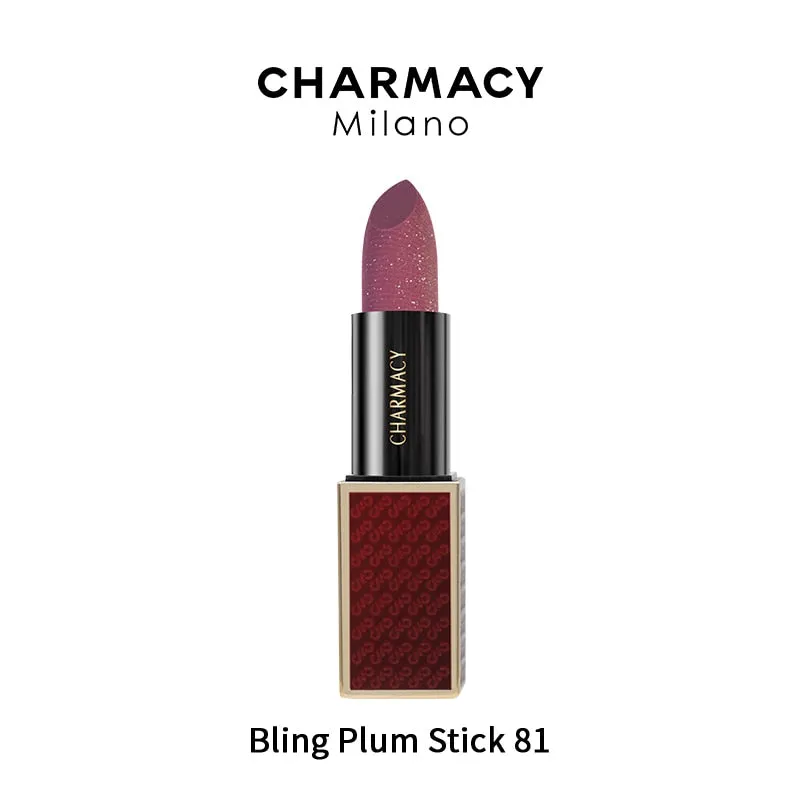 CHARMACY Shiny Metallic Lipstick Glitter Matte Lipstick Velvet Lipstick Lip Makeup Diamond Shimmer Red Lipstick Beauty Cosmetic