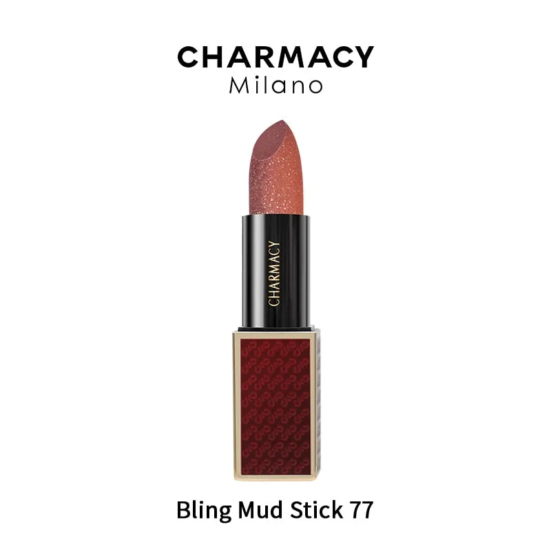 CHARMACY Shiny Metallic Lipstick Glitter Matte Lipstick Velvet Lipstick Lip Makeup Diamond Shimmer Red Lipstick Beauty Cosmetic