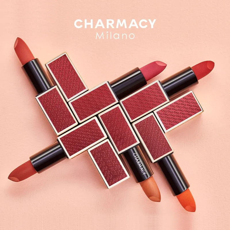 CHARMACY Shiny Metallic Lipstick Glitter Matte Lipstick Velvet Lipstick Lip Makeup Diamond Shimmer Red Lipstick Beauty Cosmetic
