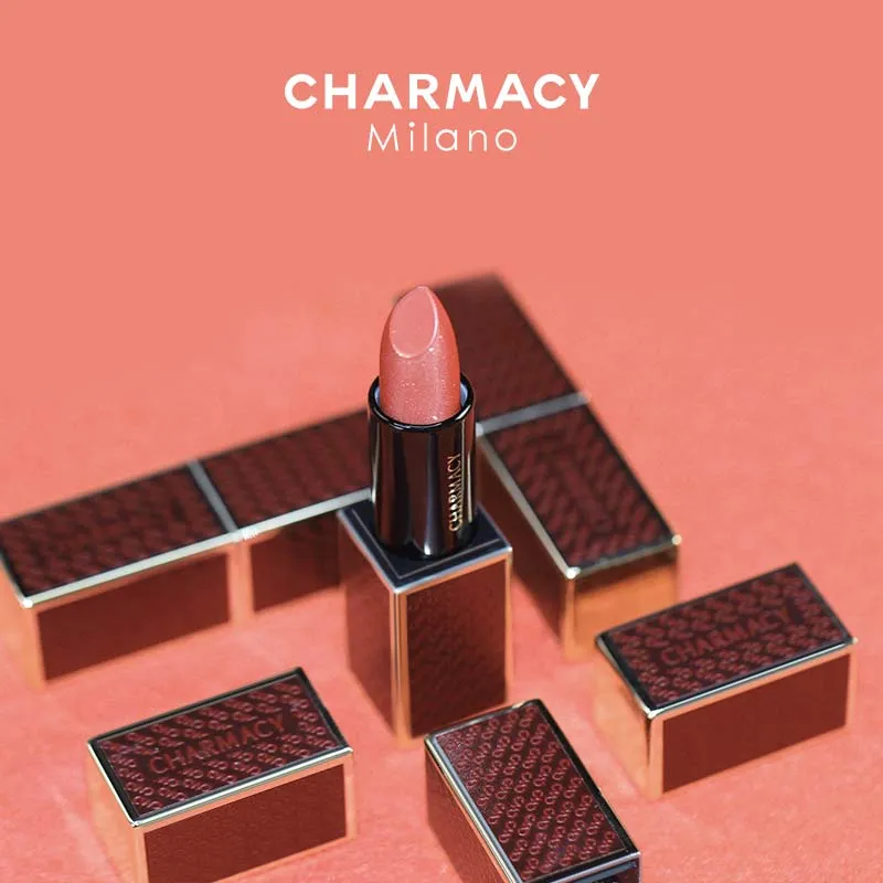 CHARMACY Shiny Metallic Lipstick Glitter Matte Lipstick Velvet Lipstick Lip Makeup Diamond Shimmer Red Lipstick Beauty Cosmetic