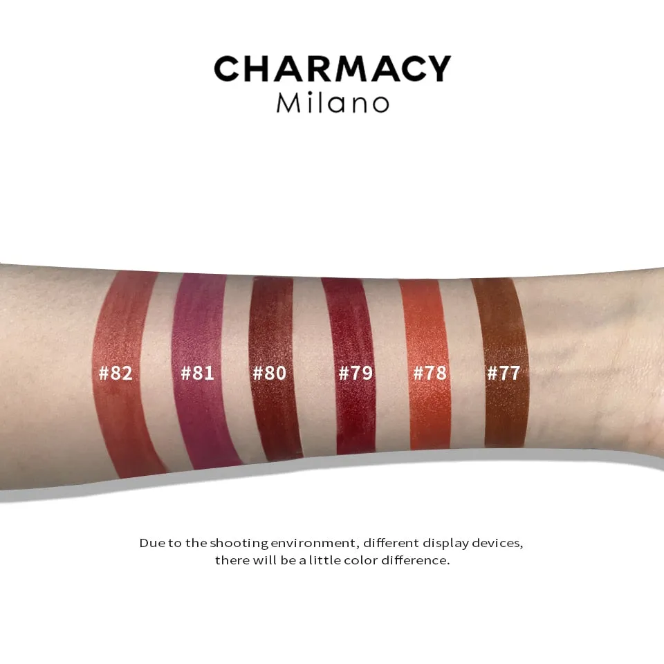 CHARMACY Shiny Metallic Lipstick Glitter Matte Lipstick Velvet Lipstick Lip Makeup Diamond Shimmer Red Lipstick Beauty Cosmetic