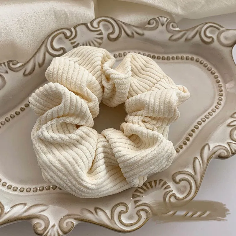 Cream and White Colored Scrunchy Variety