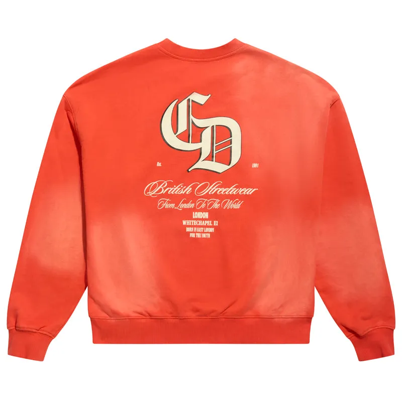Criminal Damage Spray Varsity Sweater - Red