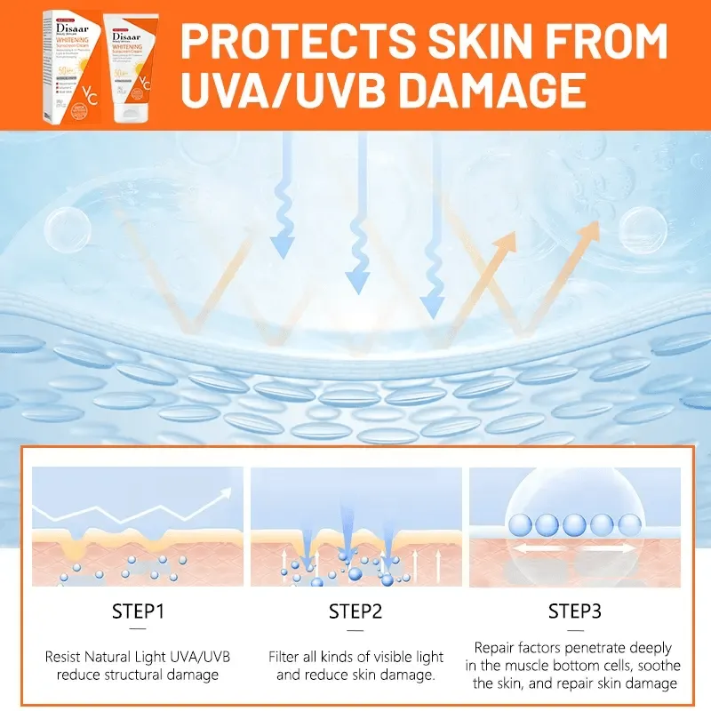 Disaar Nicotinamide & Vitamin C Whitening Sunscreen Cream SPF50 PA    - 80g