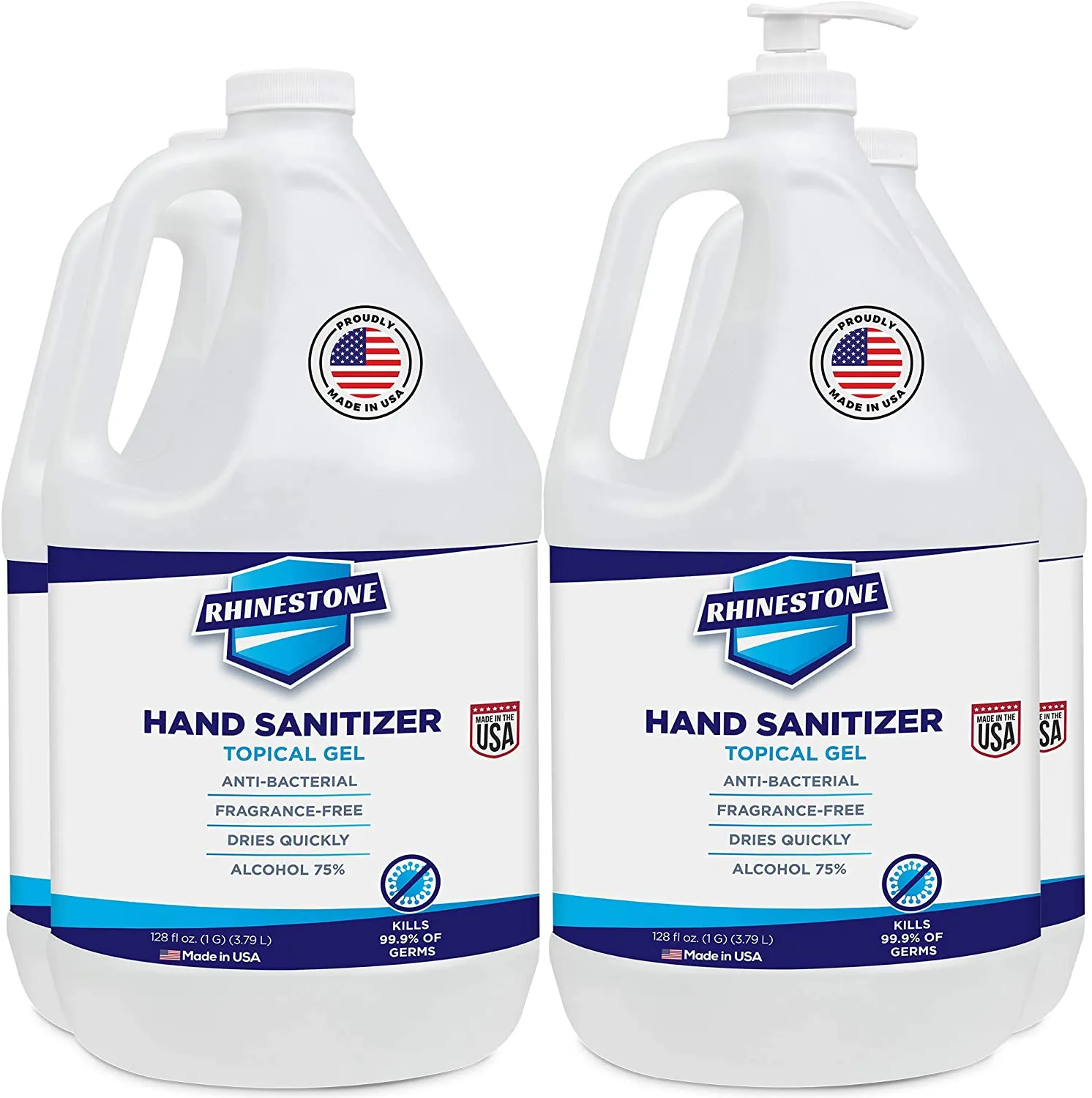 Gel Hand Sanitizer 75% Ethyl Alcohol Gallon w/ Pump - Made in USA