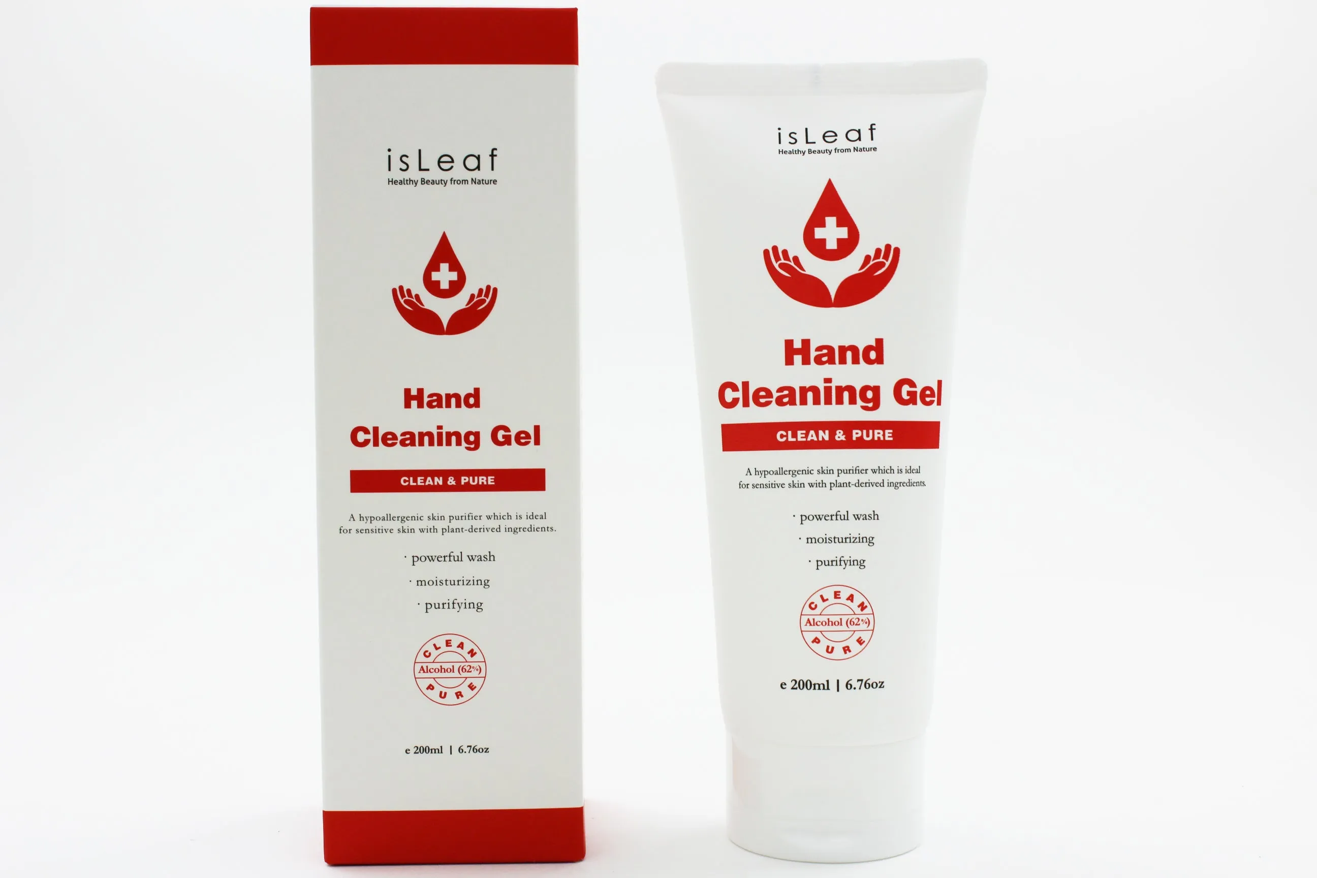 ISLEAF Tube Hand Sanitizer Hand Cleaning Gel, with 62% Alcohol, 6.76 oz (200 ml)