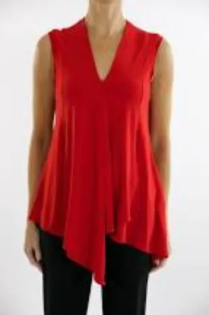 Joseph Ribkoff Sleeveless Top Lipstick Red Style 161060