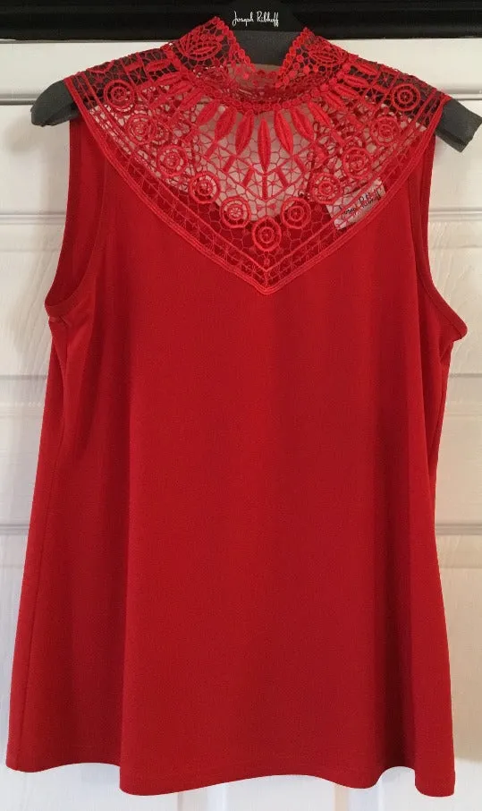 Joseph Ribkoff Sleeveless Top Lipstick Red Style 183174