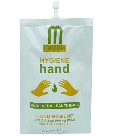 Mazuri Hygiene Antibacterial Hand Sanitizer Sachet Rapid Clean Without Water 50ml