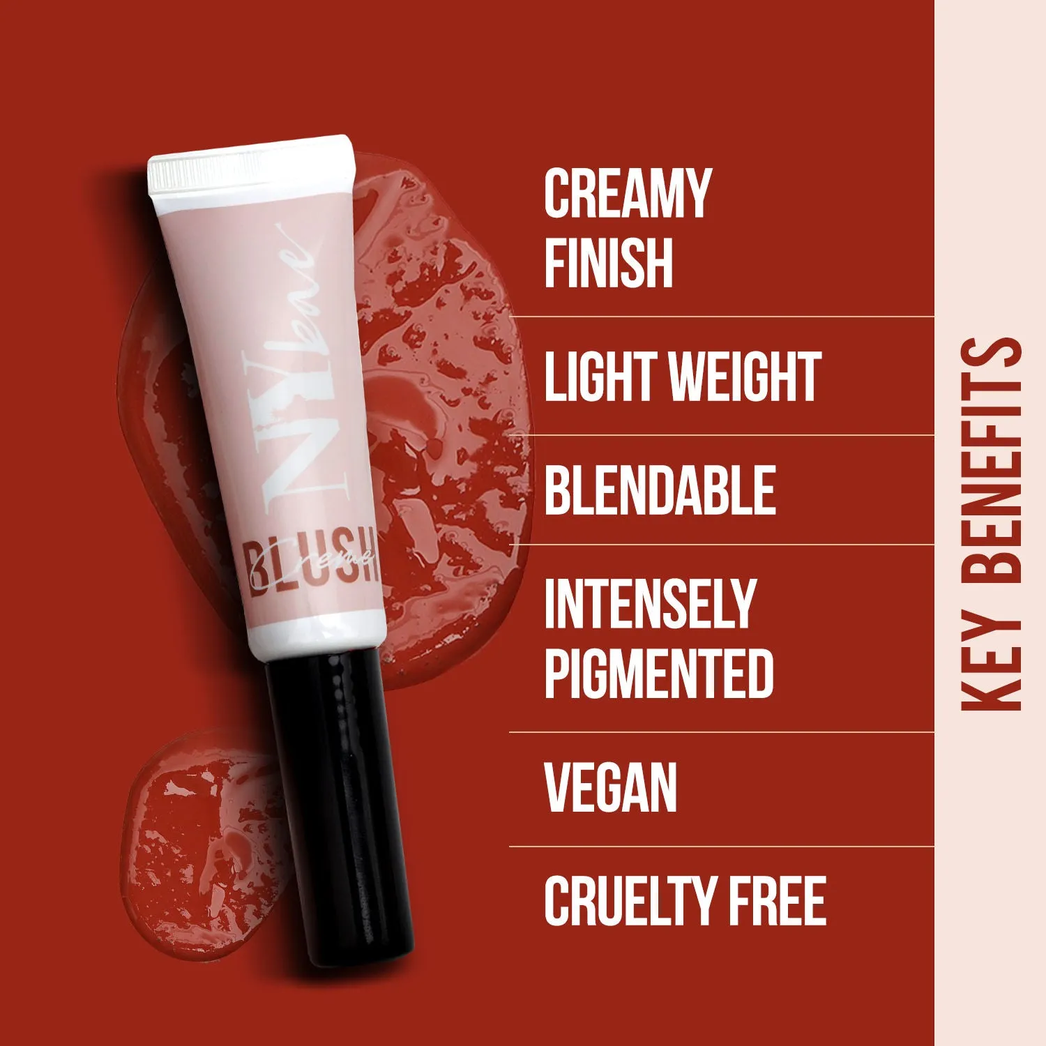 NY Bae Creme Blush | Creamy Finish | Light Weight | Blendable | Rich Pigment - Merry Maroon 01 (10g)
