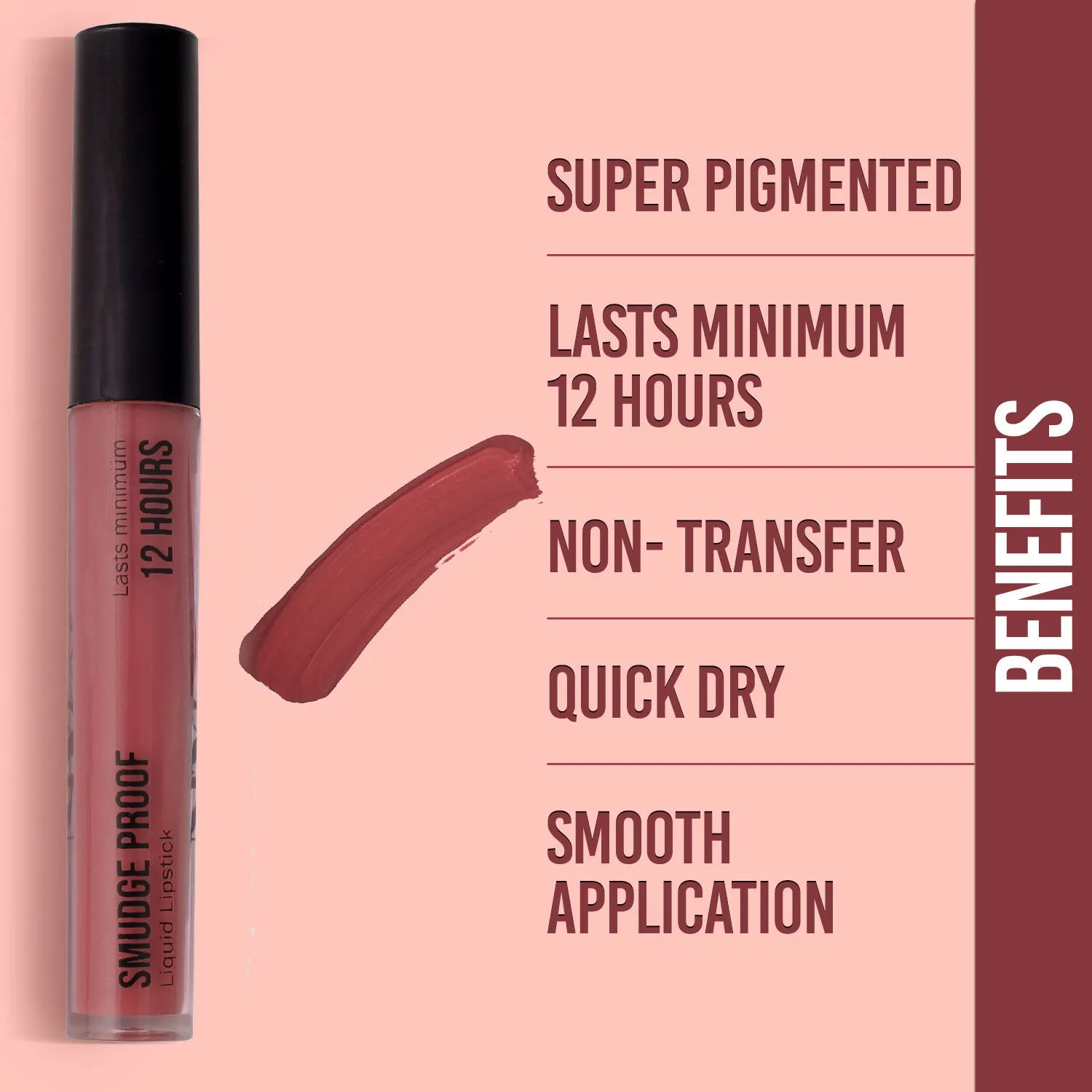 NY Bae Smudge Proof Liquid Lipstick | Lasts Minimum 12 Hours | Super Pigmented | Transfer Proof - Blush Bloom 01