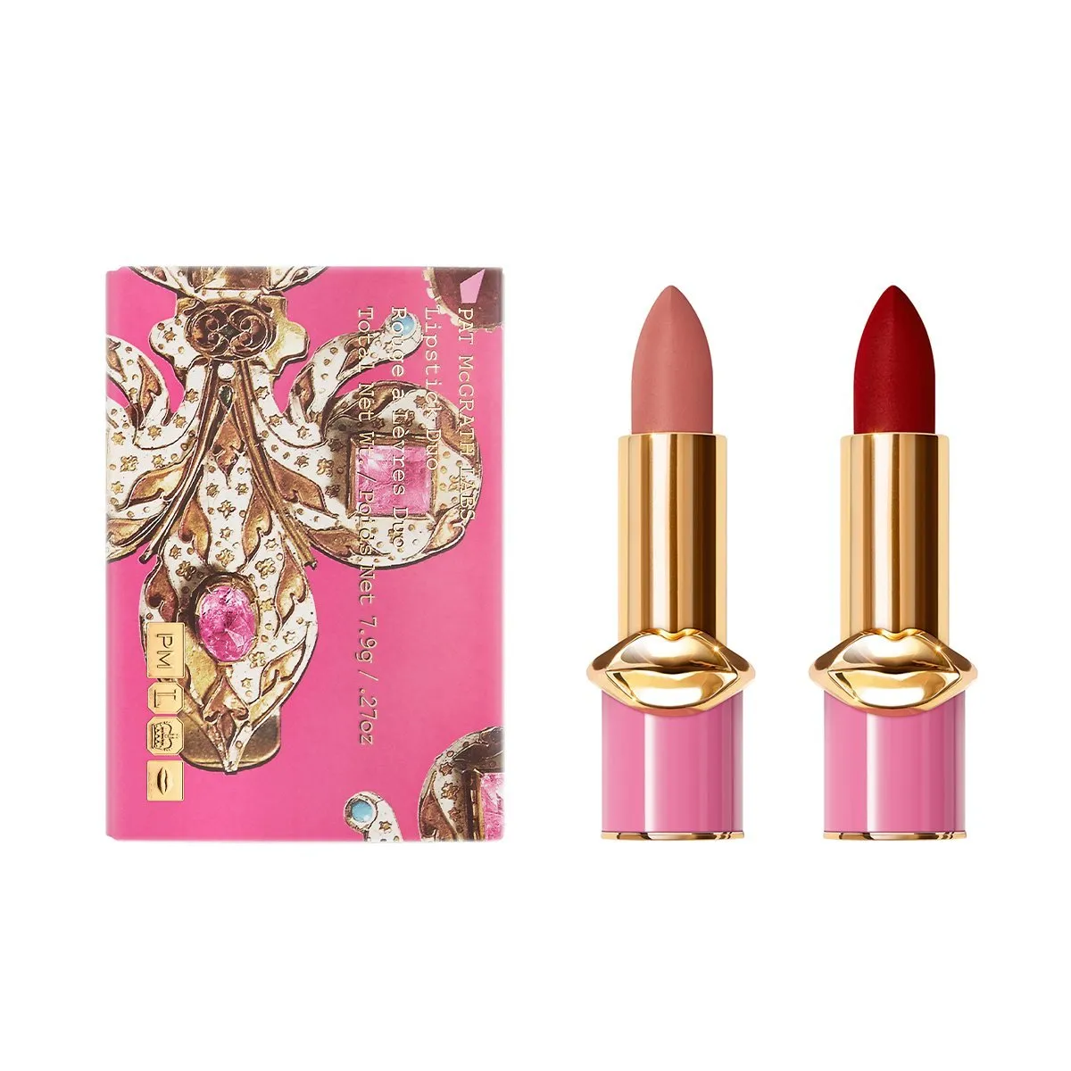 Pat McGrath Opulence MATTETRANCE™ DIVINE Duo Lipsticks: PINK SAPPHIRE: MatteTrance Christy   MatteTrance Forbidden Love