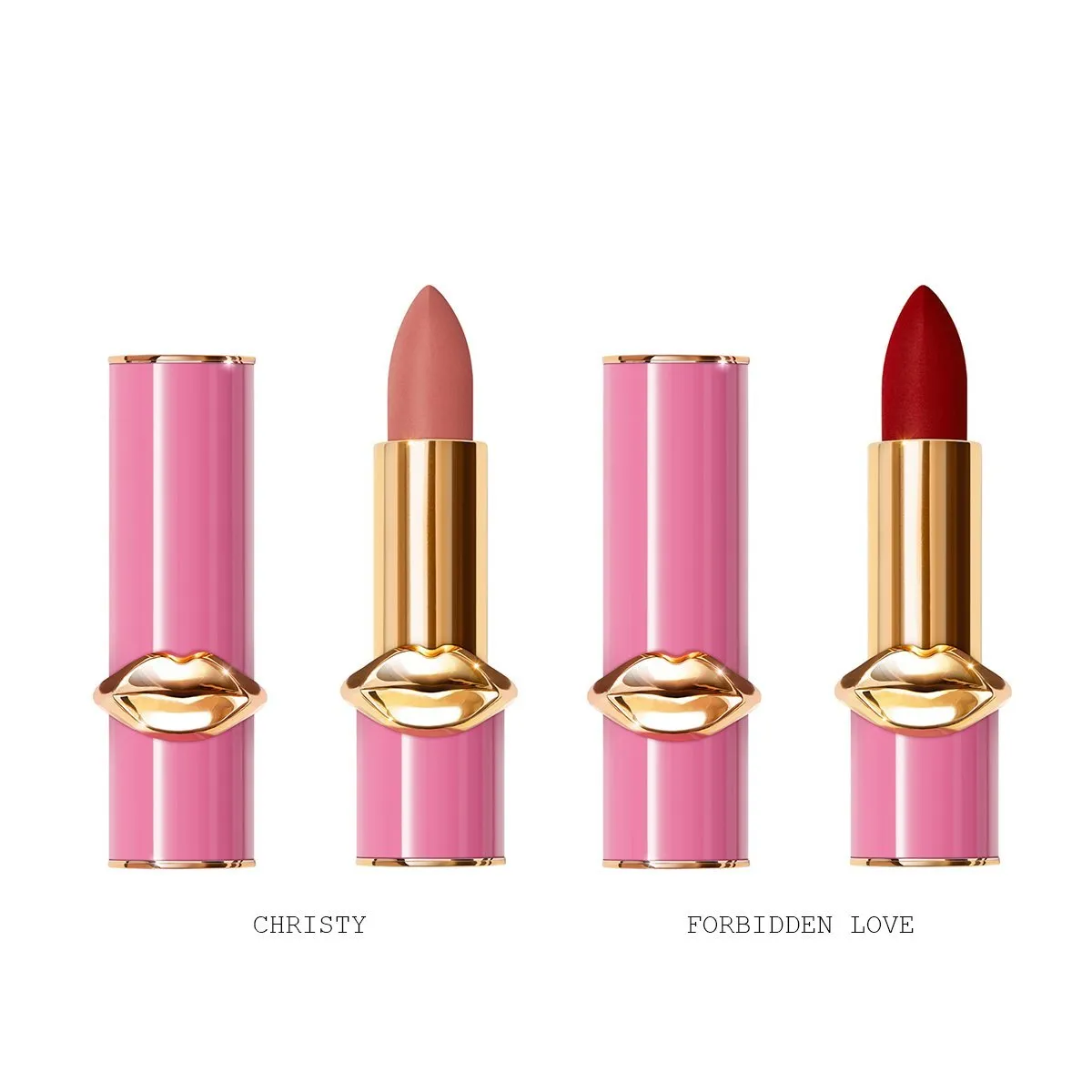 Pat McGrath Opulence MATTETRANCE™ DIVINE Duo Lipsticks: PINK SAPPHIRE: MatteTrance Christy   MatteTrance Forbidden Love