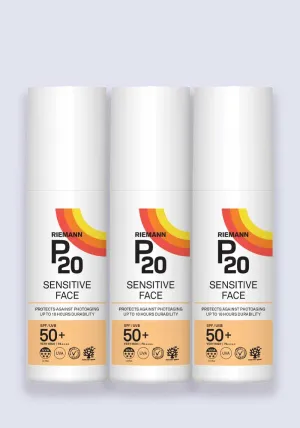 Riemann P20 Sensitive Face SPF50  Sun Cream 50g - 3 Pack Saver
