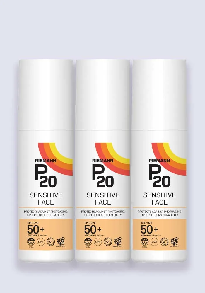 Riemann P20 Sensitive Face SPF50  Sun Cream 50g - 3 Pack Saver