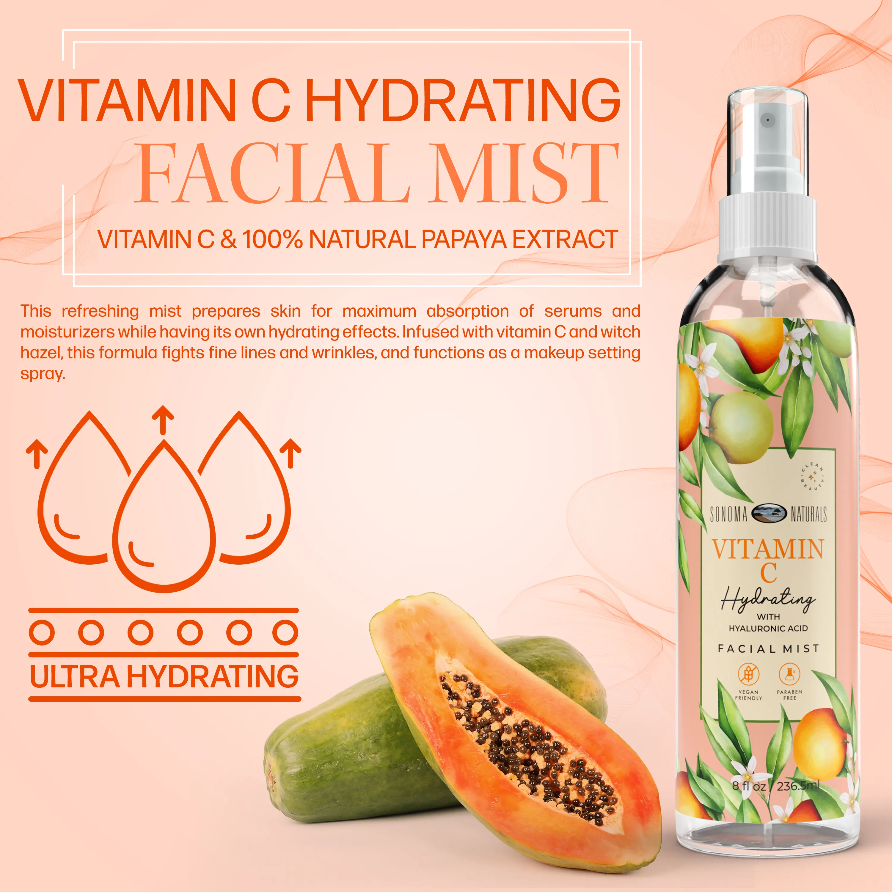 Sonoma Naturals Vitamin C Hydrating Facial Mist, 8 fl oz
