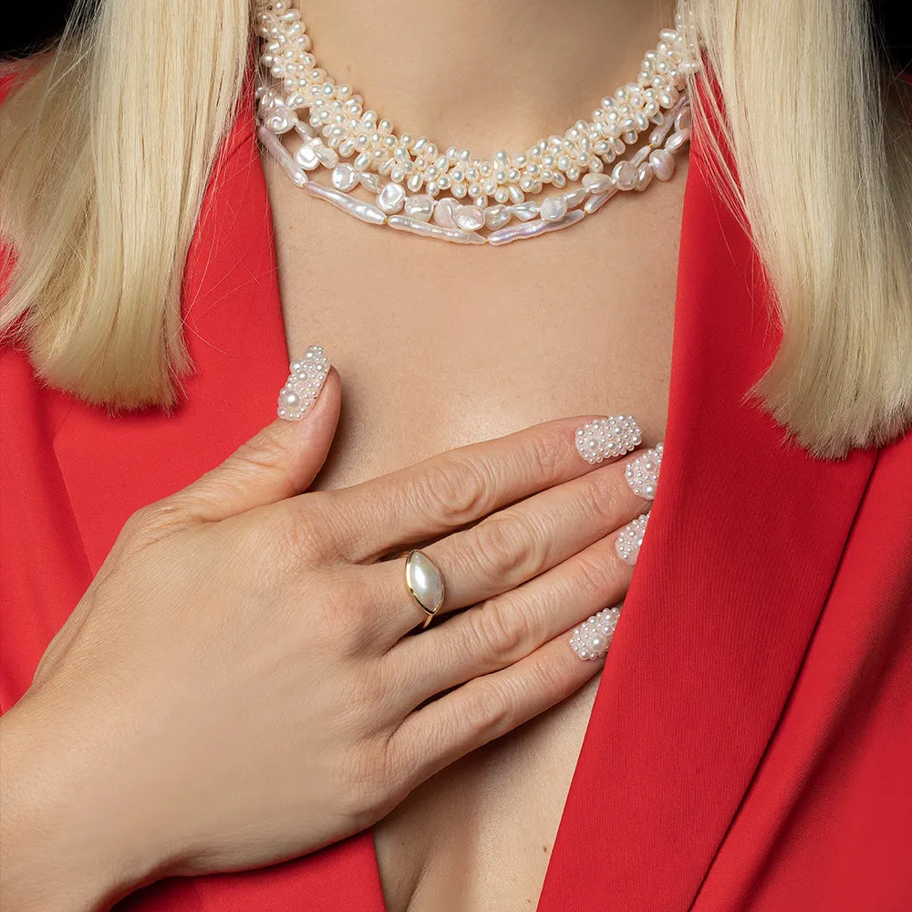 Stick Pearl Strand Necklace - Natural