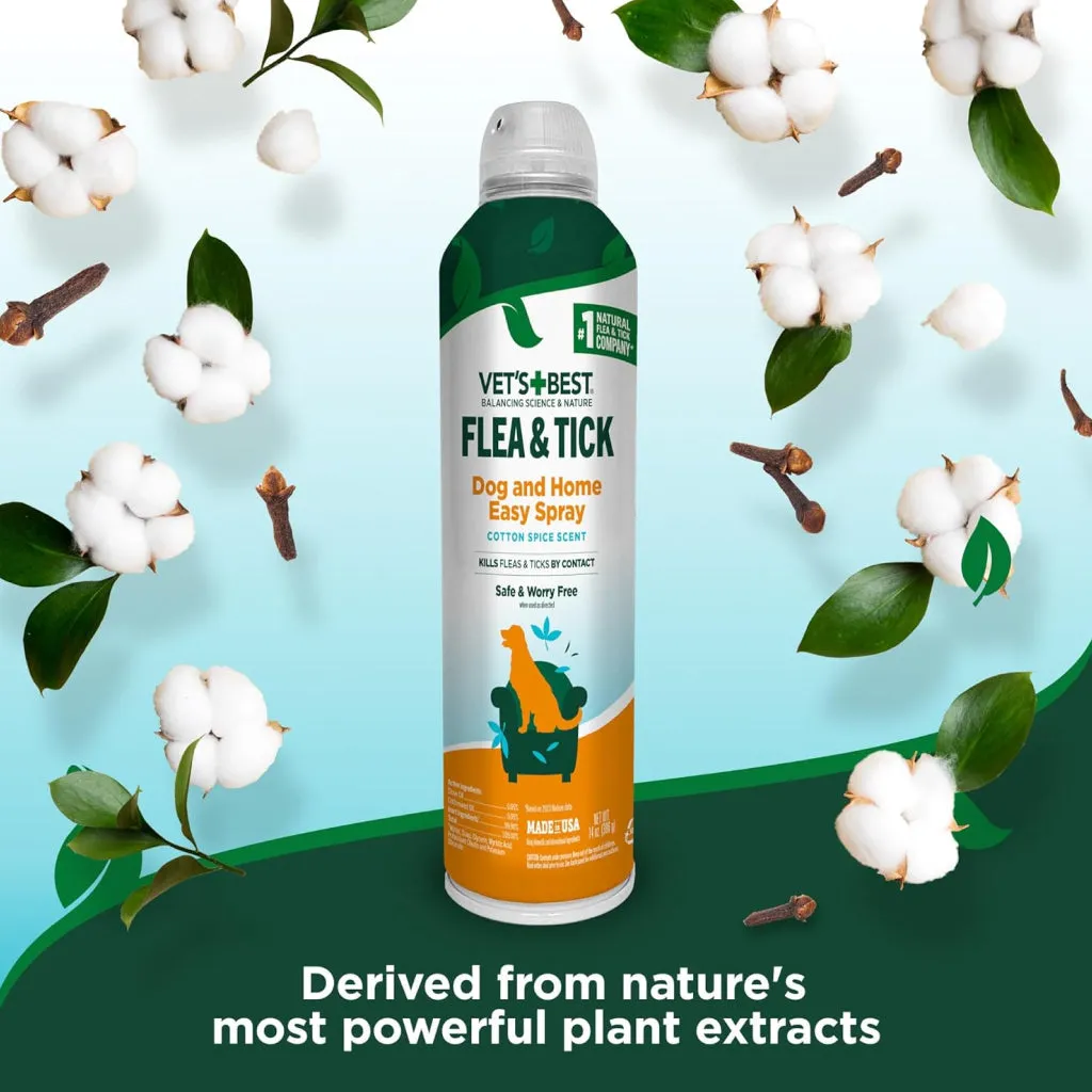 Vet's Best Flea & Tick Cat and Home Spray Cotton Spice Scent (14 oz)
