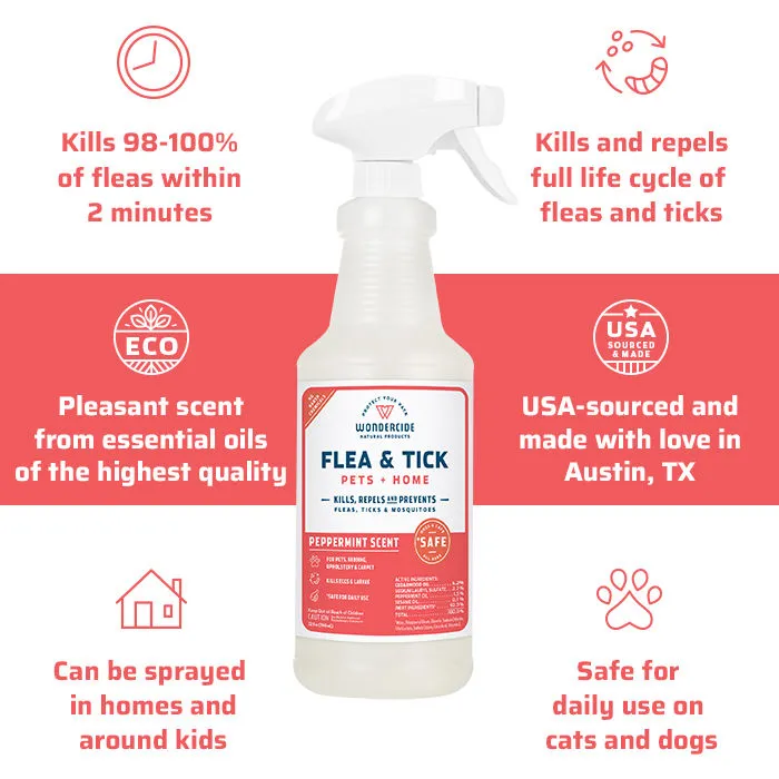 Wondercide Natural Flea & Tick Spray for Pets   Home - Peppermint